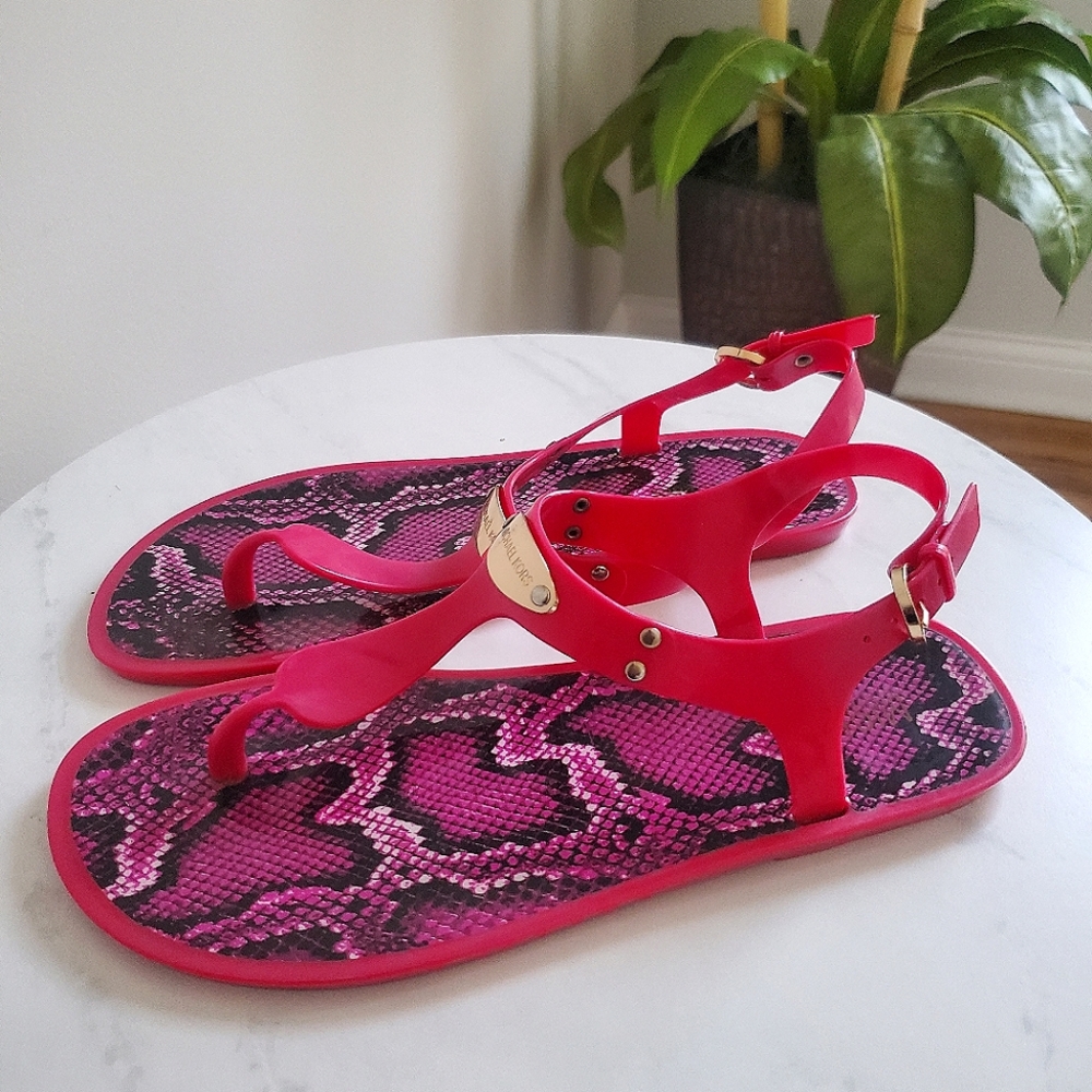 Michael Kors Magenta Jelly Sandals sz 8